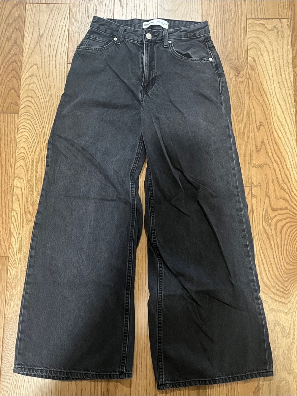 Bershka Black Wide Leg Denim Jeans